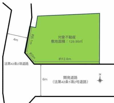 川越市大字的場｜角地で開放的な立地、南側道路のため日当たり良好です。